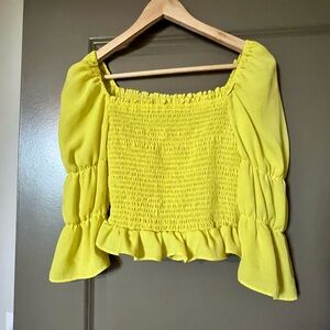 Puff sleeve peasant top